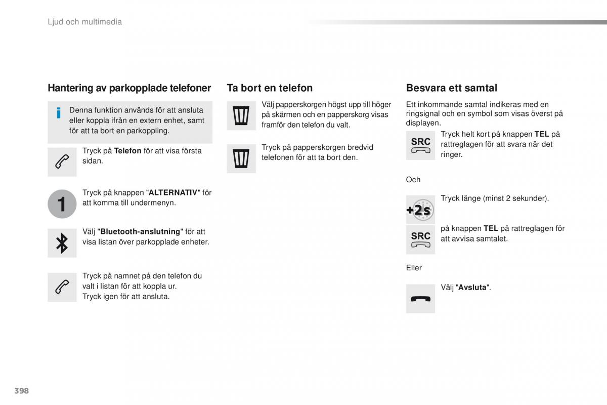 Peugeot Traveller instruktionsbok / page 400