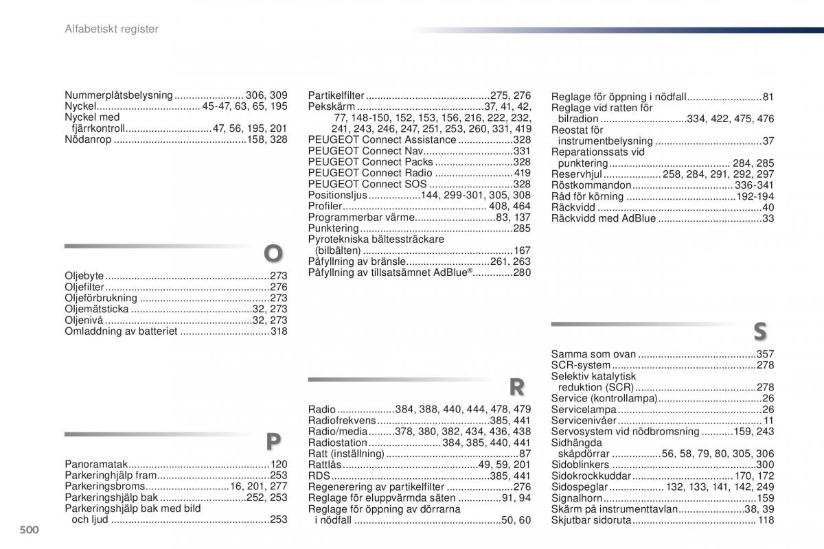 Peugeot Traveller instruktionsbok / page 502