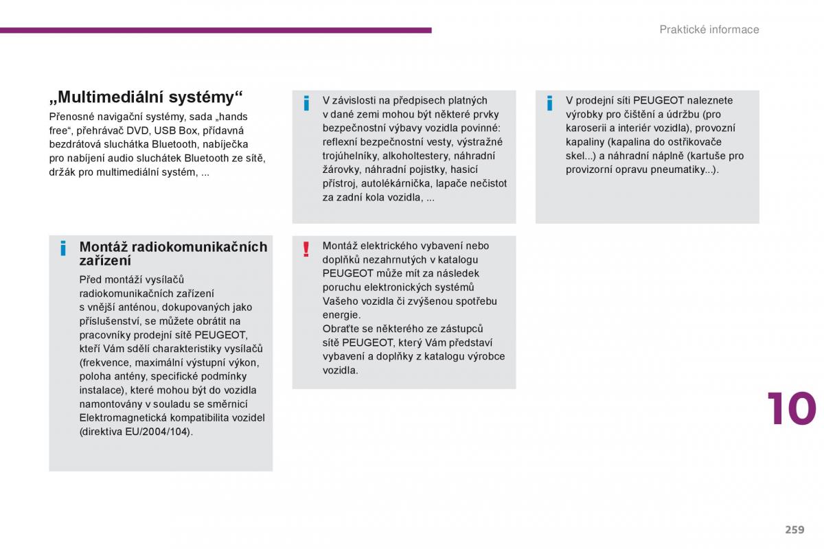 Peugeot 5008 navod k obsludze / page 261