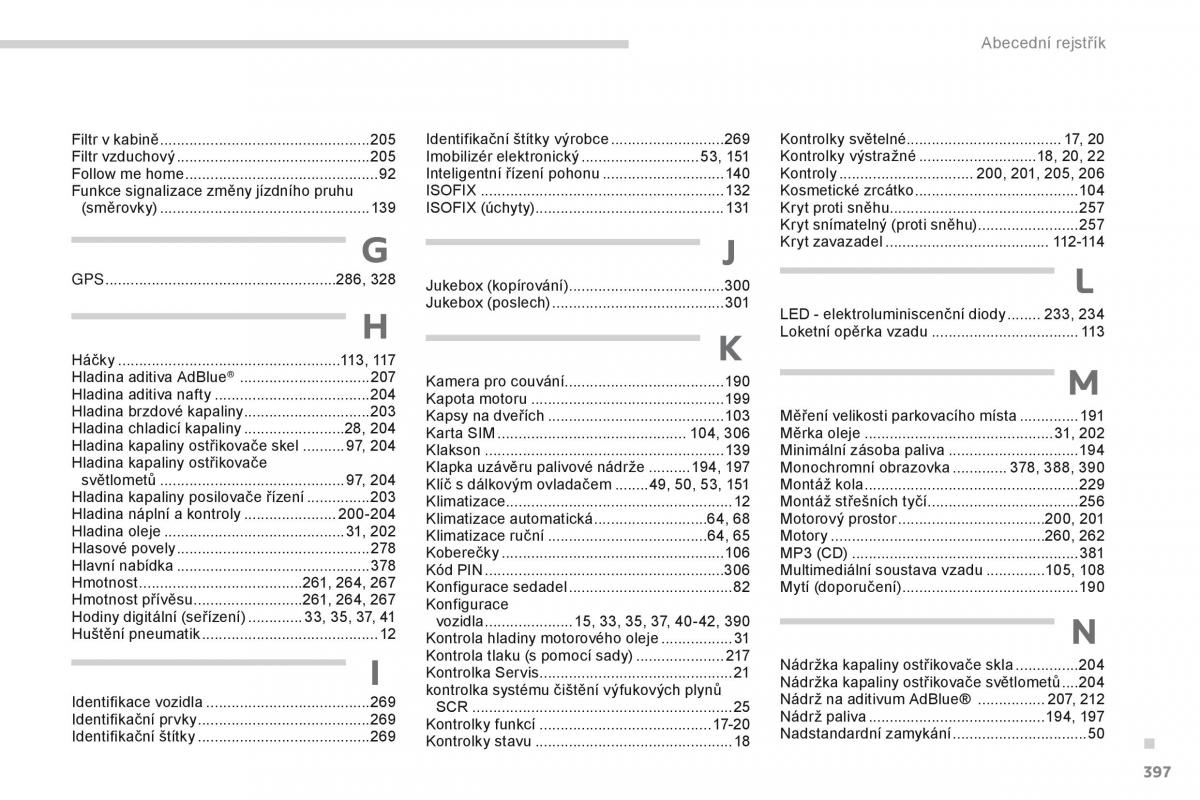 Peugeot 5008 navod k obsludze / page 399