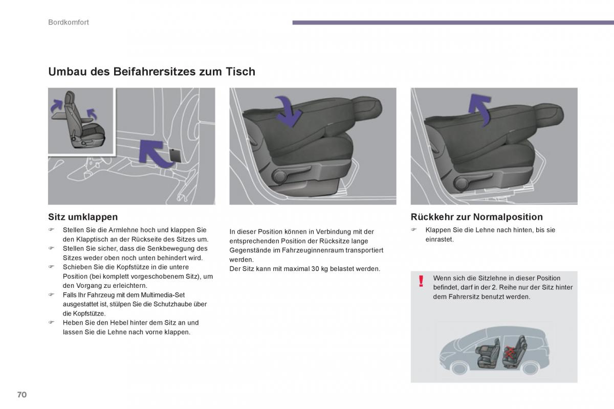 Peugeot 5008 Handbuch / page 72