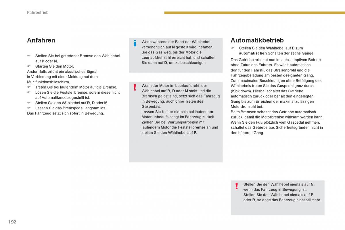 Peugeot 5008 Handbuch / page 194