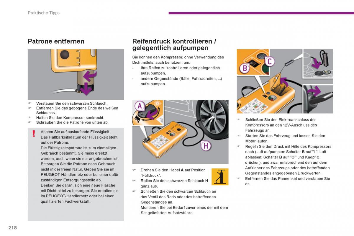 Peugeot 5008 Handbuch / page 220