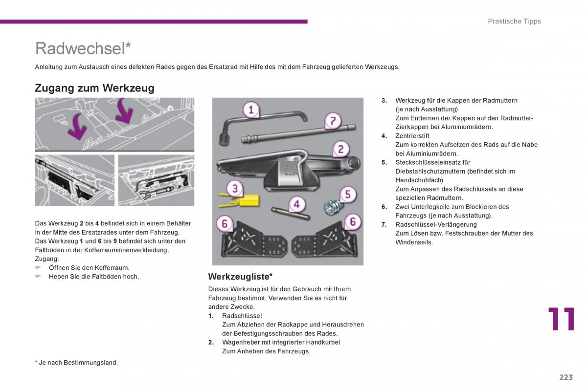 Peugeot 5008 Handbuch / page 225