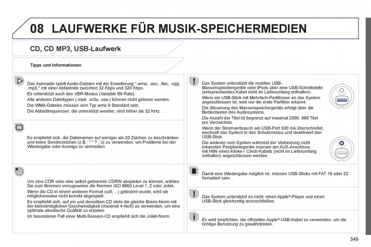 Peugeot 5008 Handbuch / page 351