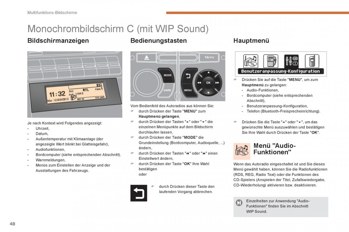 Peugeot 5008 Handbuch / page 50