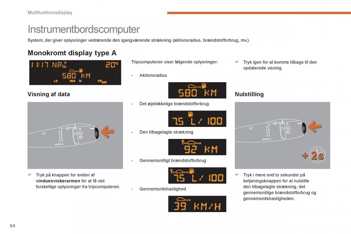 manual  Peugeot 5008 Bilens instruktionsbog / page 56