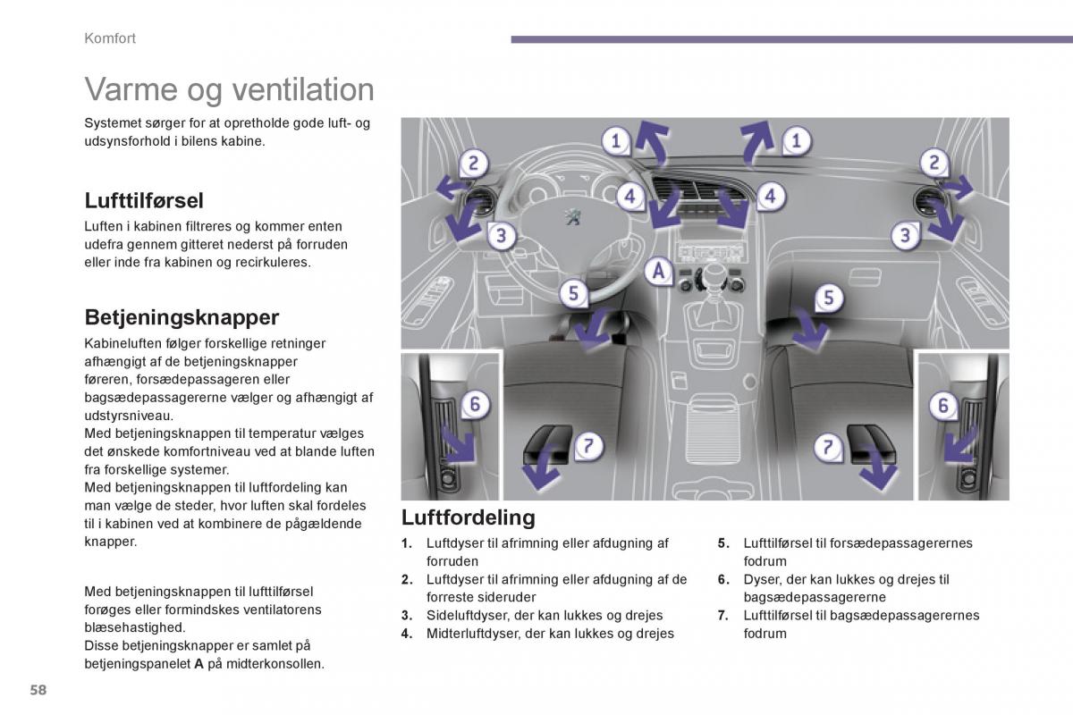 manual  Peugeot 5008 Bilens instruktionsbog / page 60