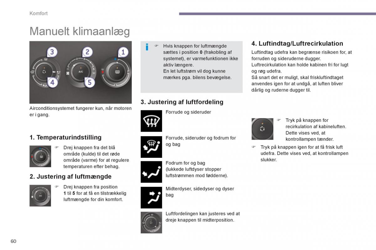 manual  Peugeot 5008 Bilens instruktionsbog / page 62