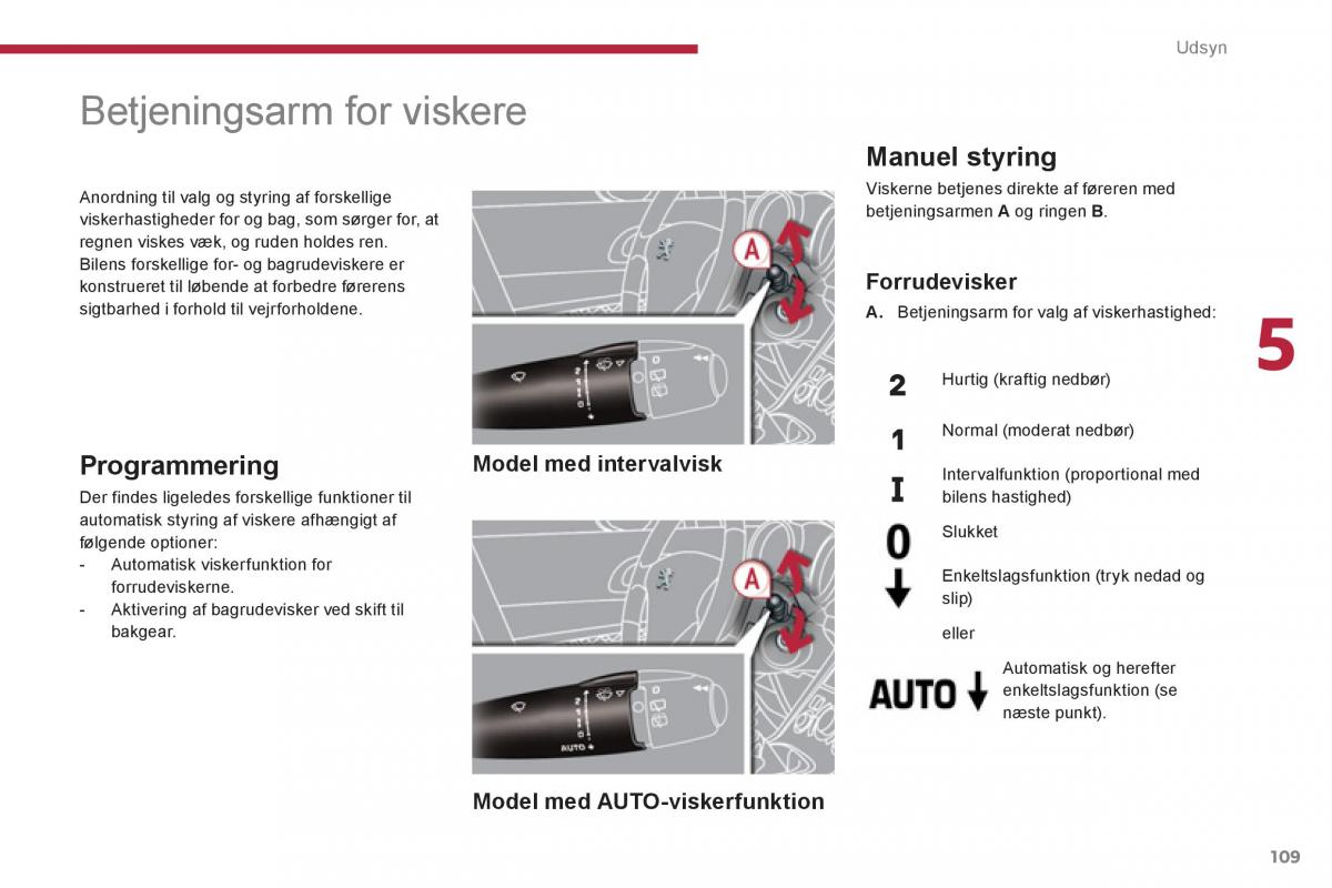 manual  Peugeot 5008 Bilens instruktionsbog / page 111