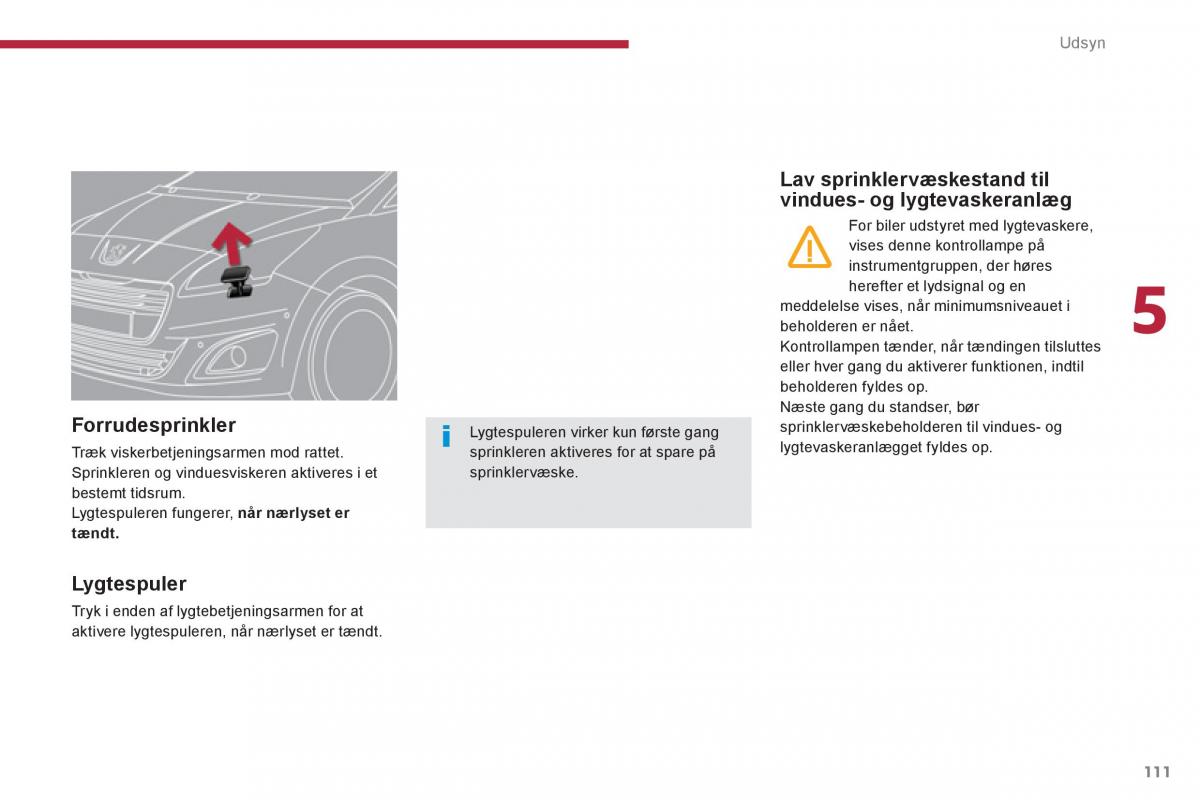 manual  Peugeot 5008 Bilens instruktionsbog / page 113