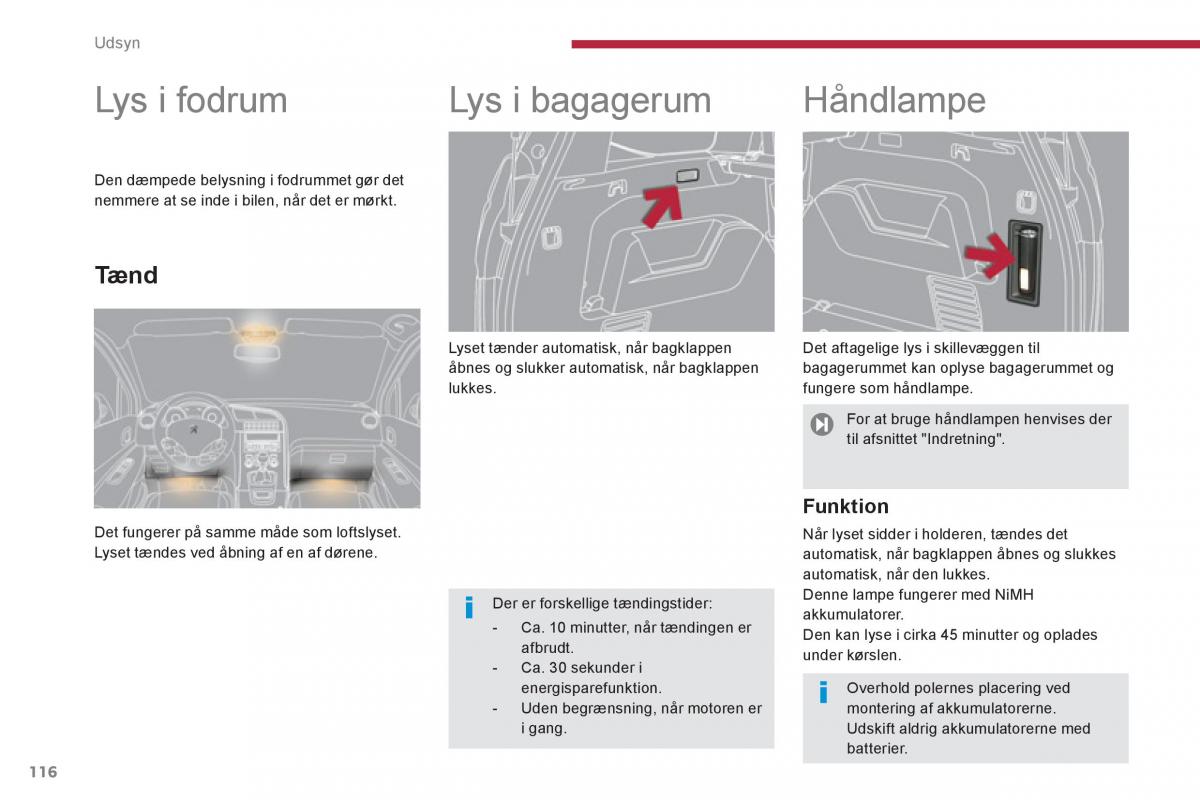 manual  Peugeot 5008 Bilens instruktionsbog / page 118