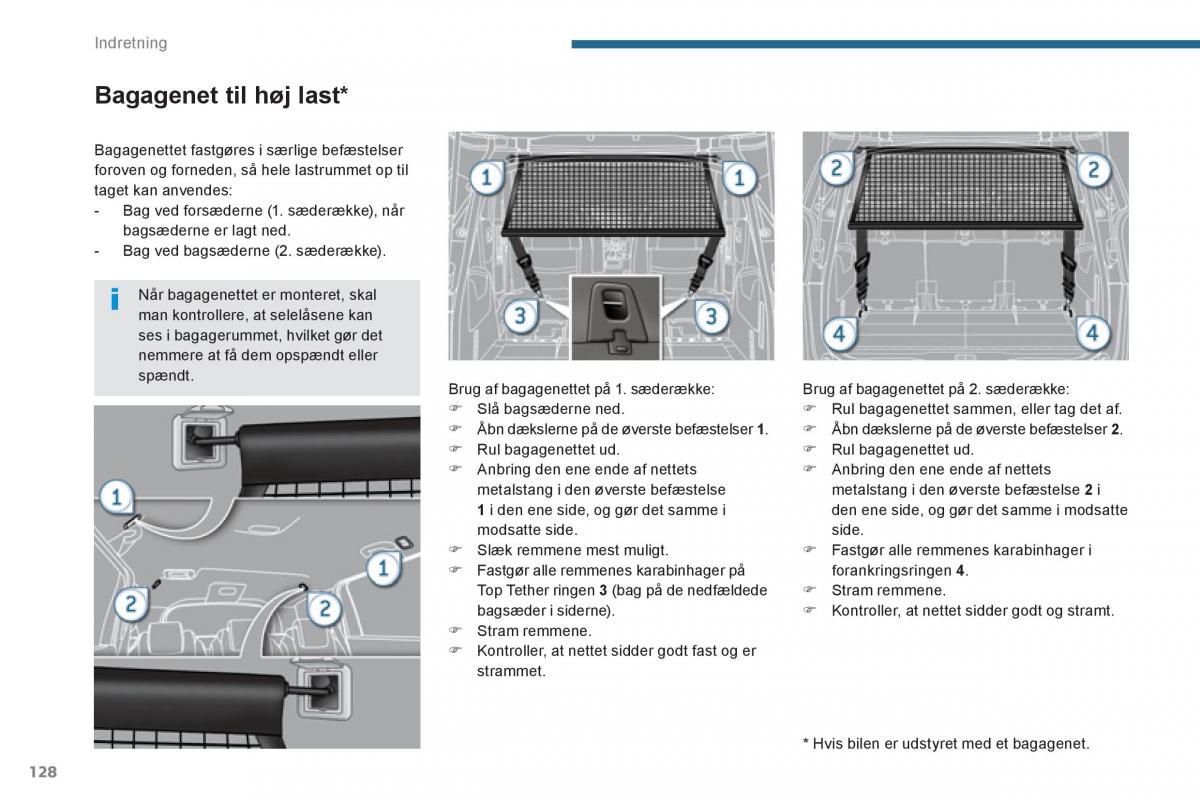 manual  Peugeot 5008 Bilens instruktionsbog / page 130