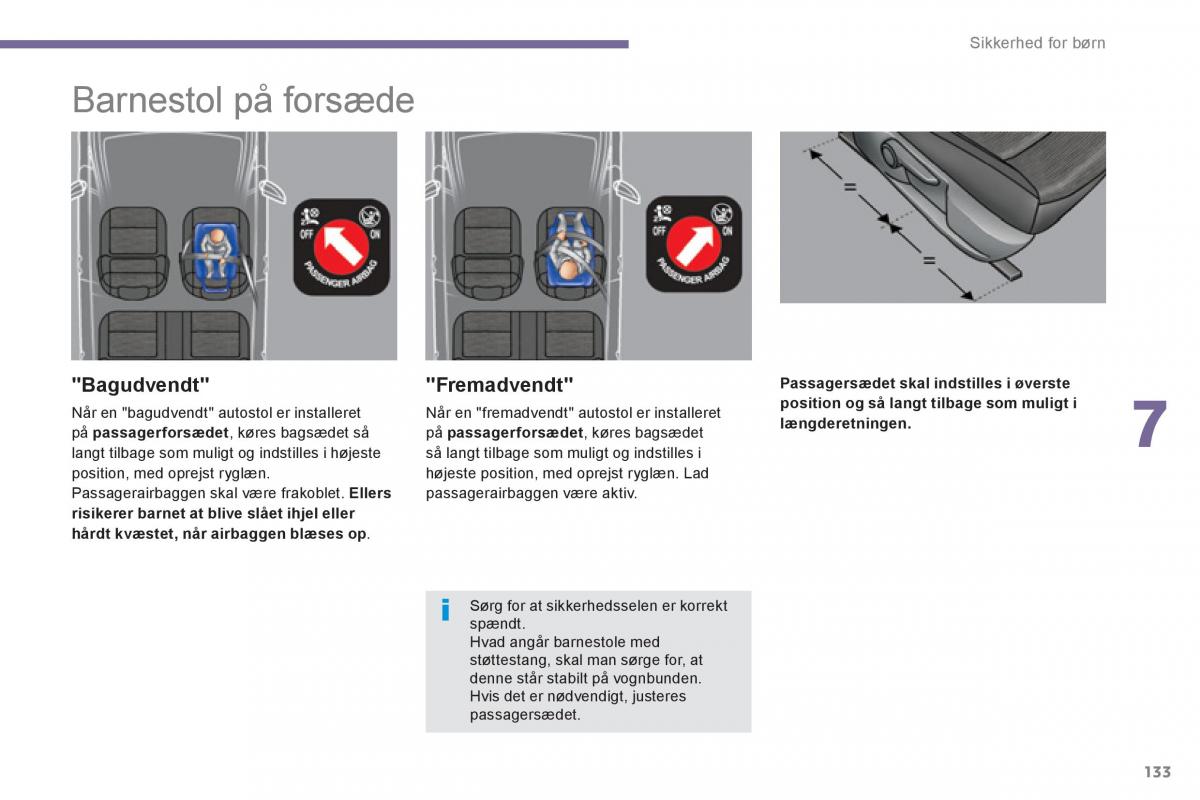 manual  Peugeot 5008 Bilens instruktionsbog / page 135