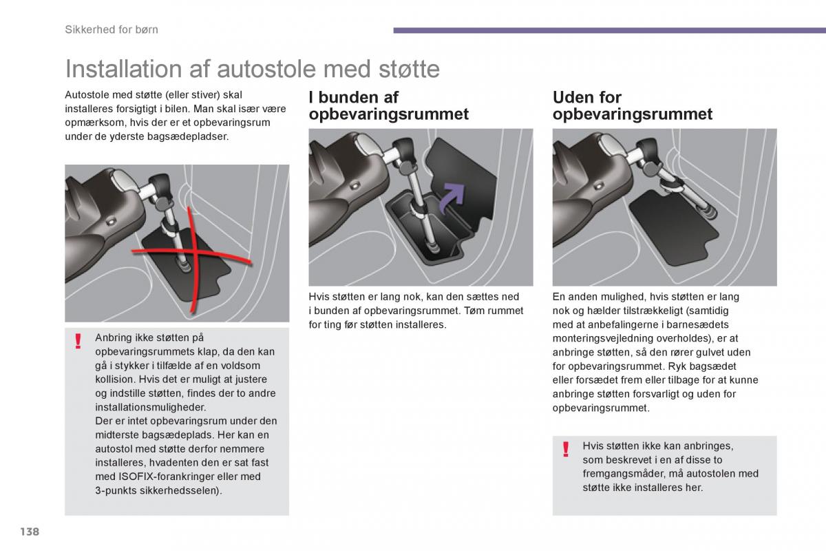 manual  Peugeot 5008 Bilens instruktionsbog / page 140