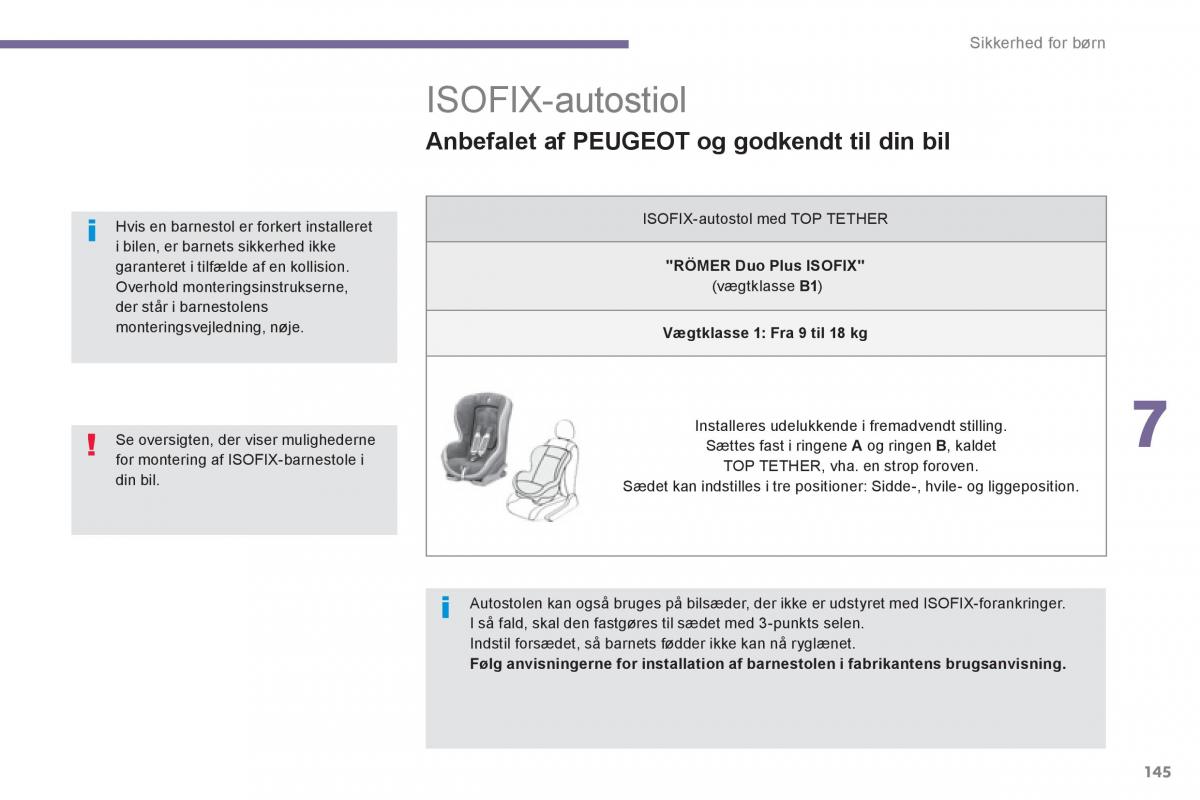 manual  Peugeot 5008 Bilens instruktionsbog / page 147