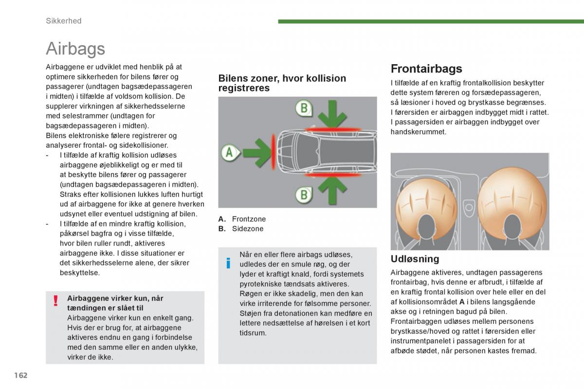 manual  Peugeot 5008 Bilens instruktionsbog / page 164