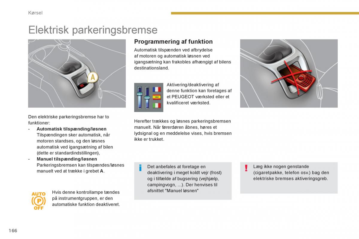 manual  Peugeot 5008 Bilens instruktionsbog / page 168