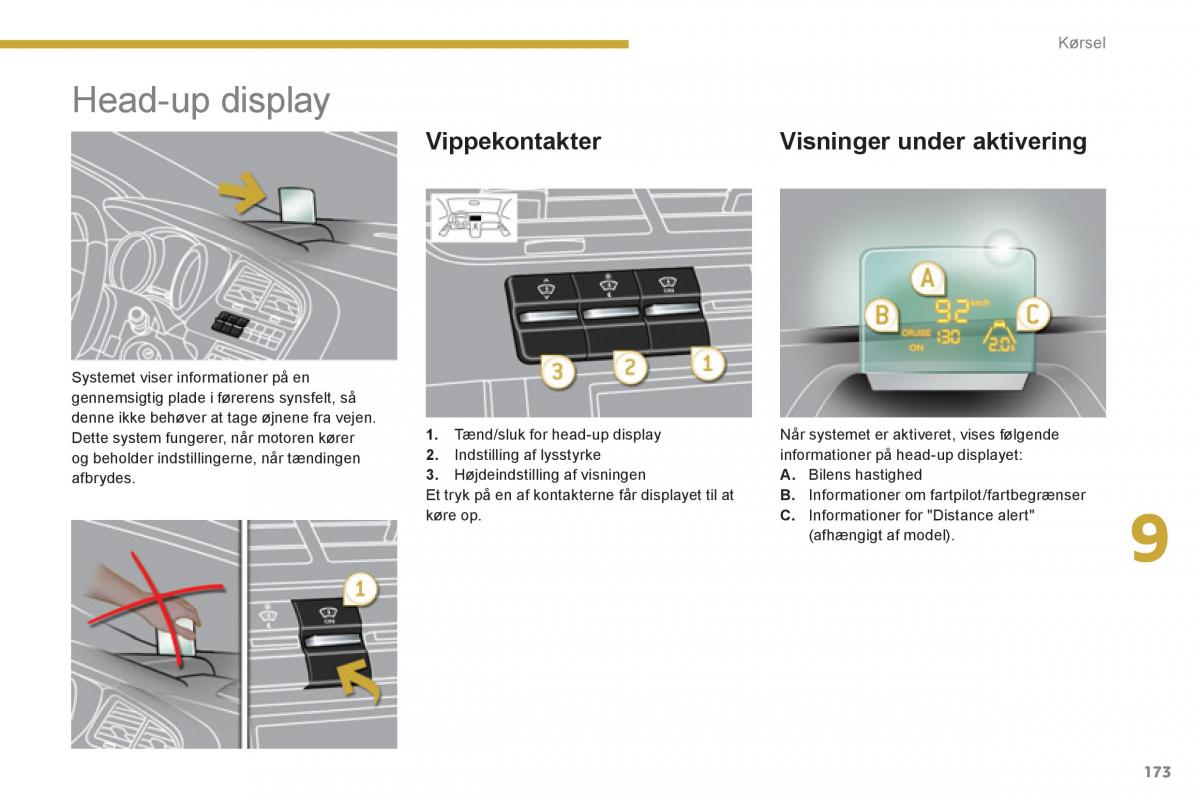 manual  Peugeot 5008 Bilens instruktionsbog / page 175