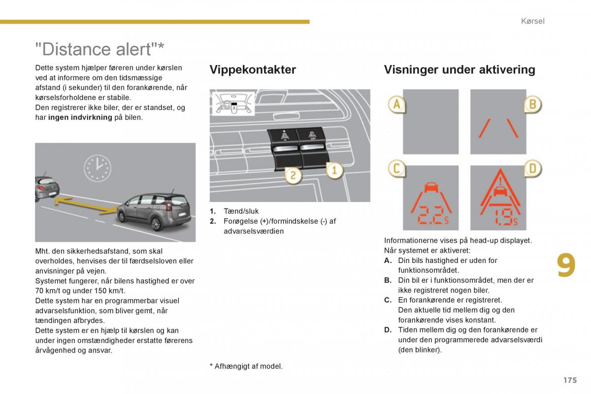 manual  Peugeot 5008 Bilens instruktionsbog / page 177