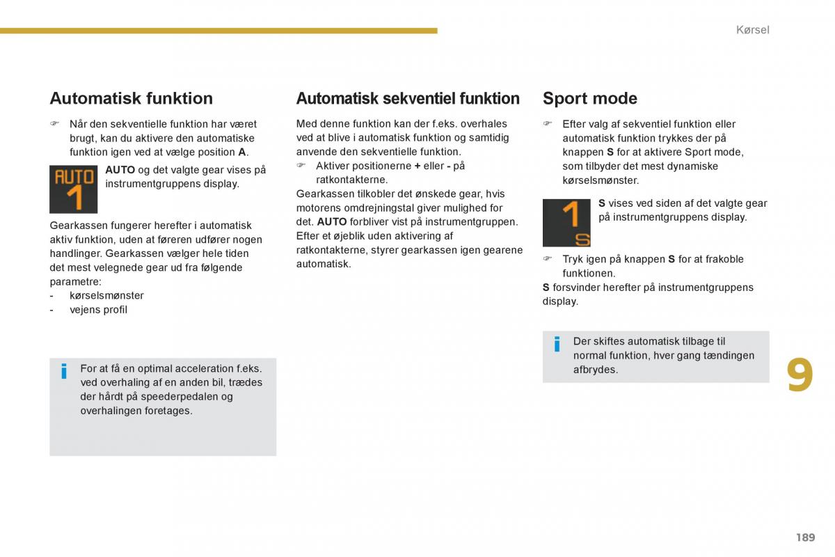 manual  Peugeot 5008 Bilens instruktionsbog / page 191