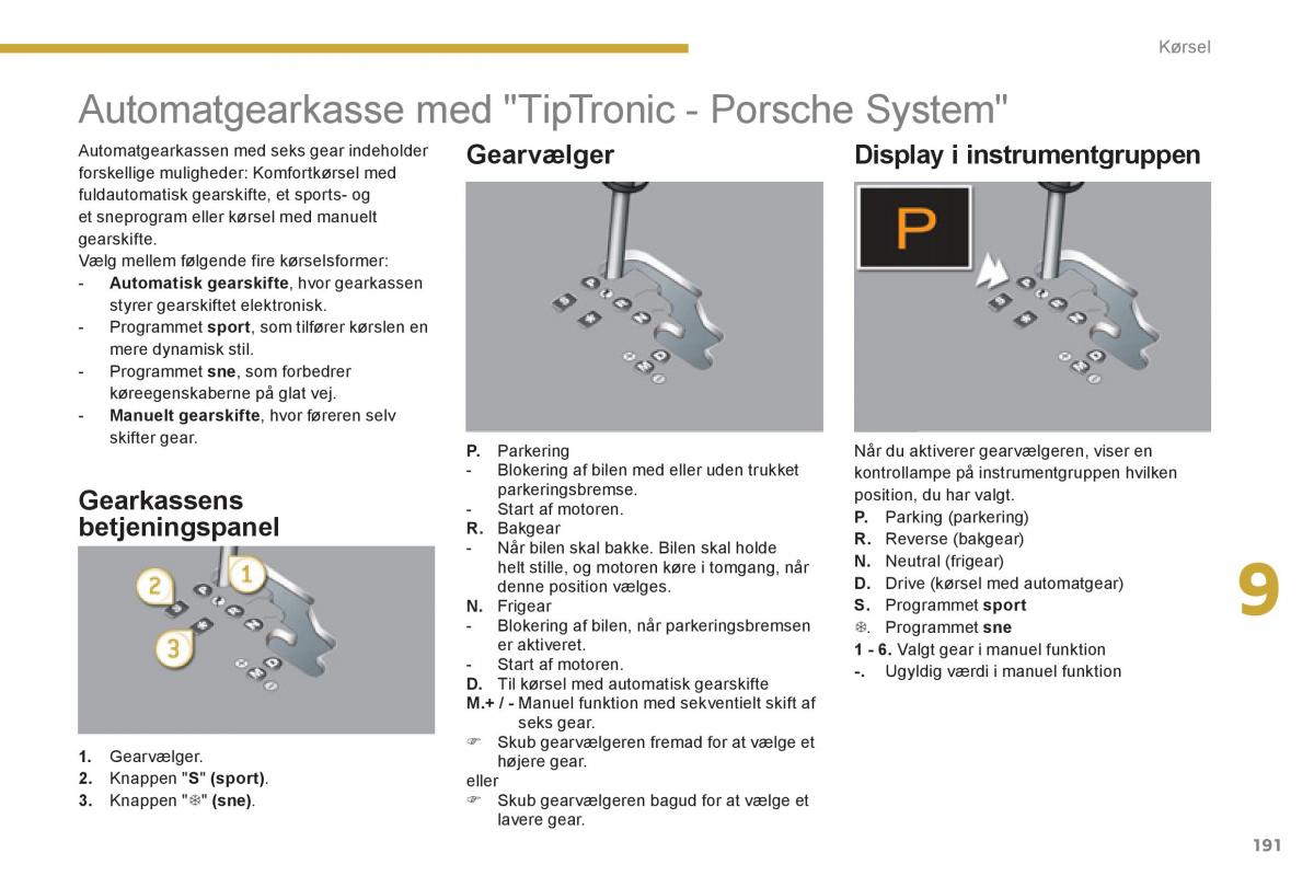 manual  Peugeot 5008 Bilens instruktionsbog / page 193