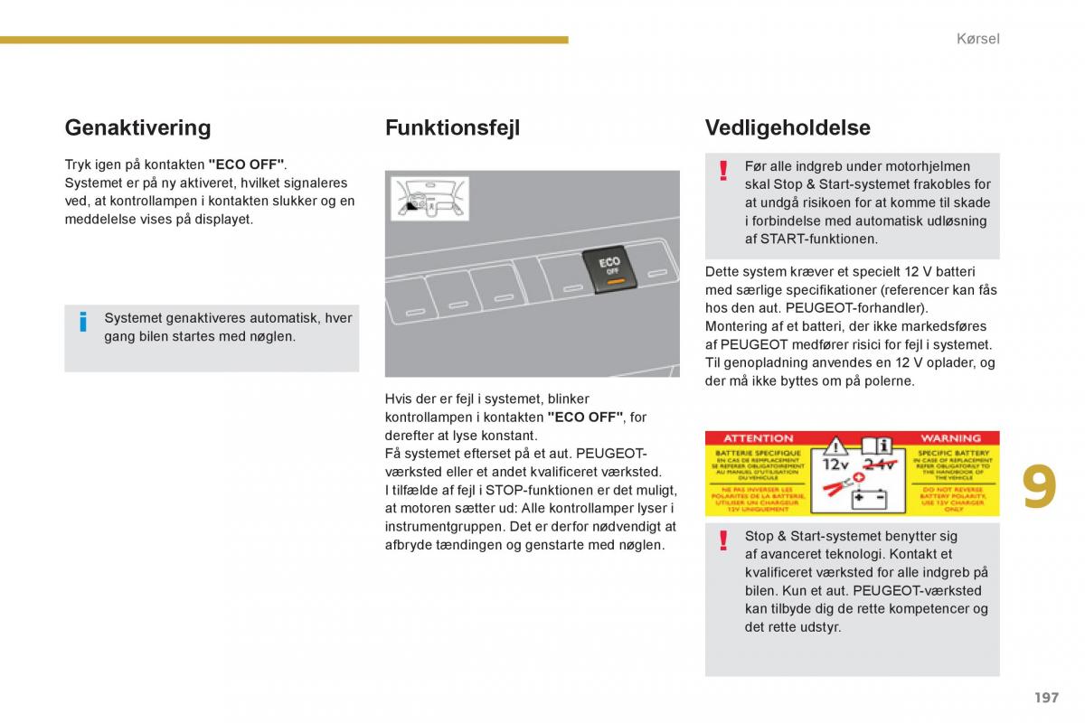 manual  Peugeot 5008 Bilens instruktionsbog / page 199