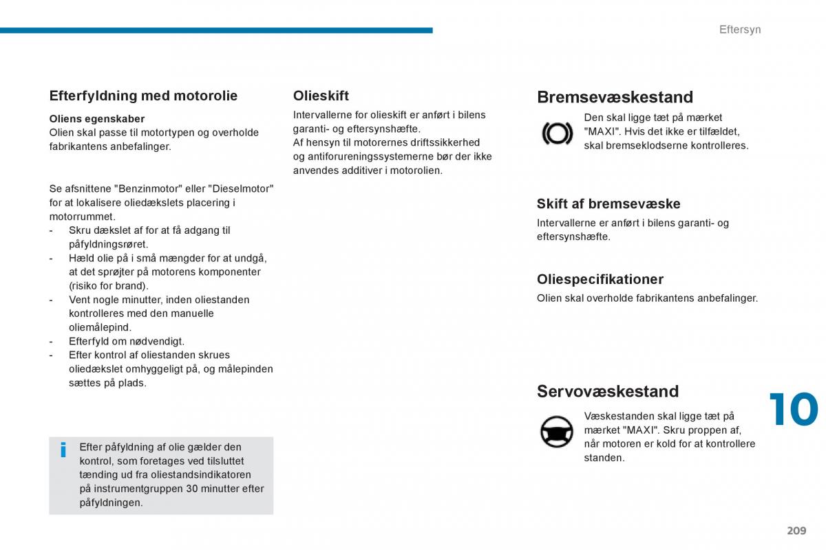 manual  Peugeot 5008 Bilens instruktionsbog / page 211