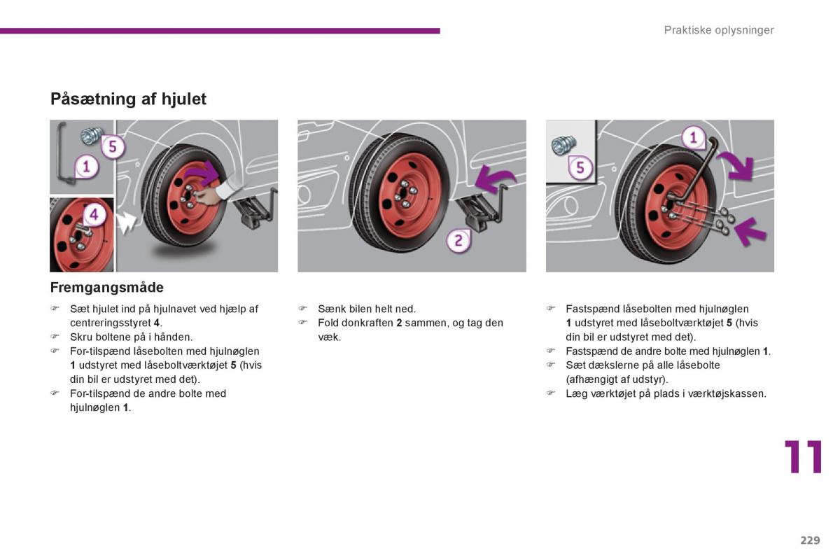 manual  Peugeot 5008 Bilens instruktionsbog / page 231