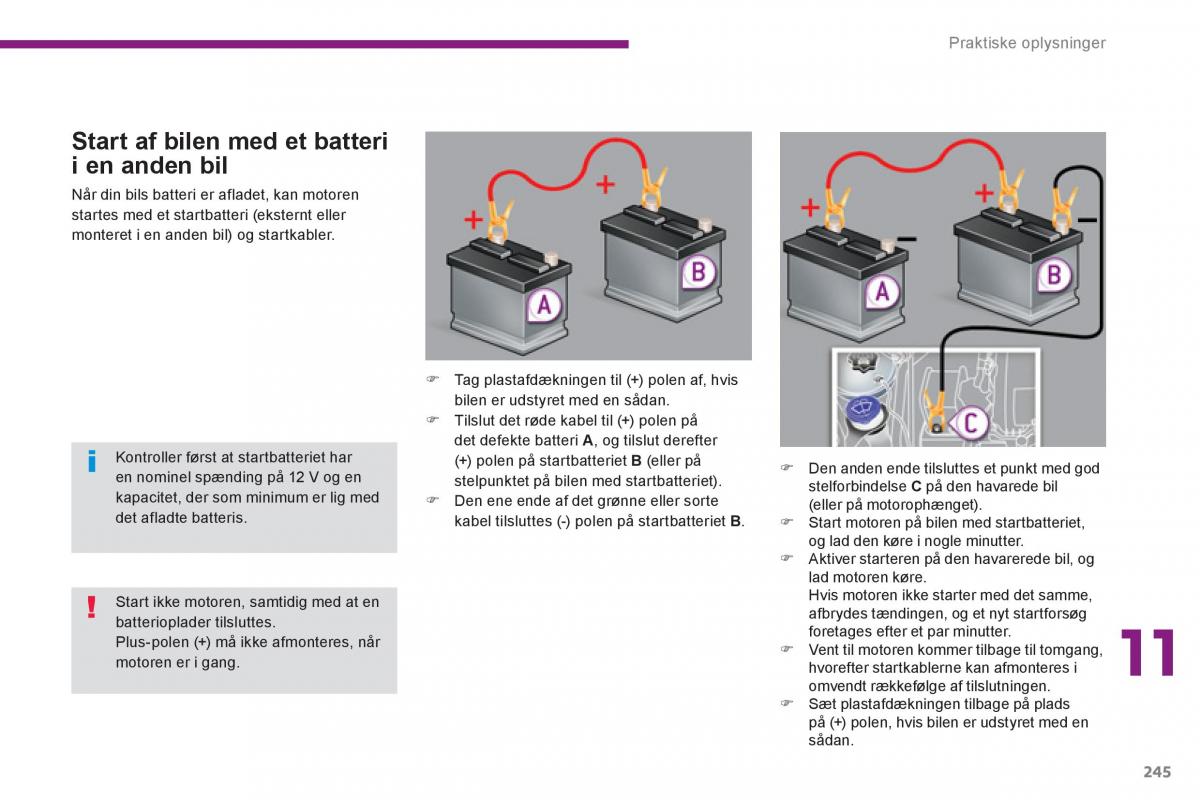 manual  Peugeot 5008 Bilens instruktionsbog / page 247