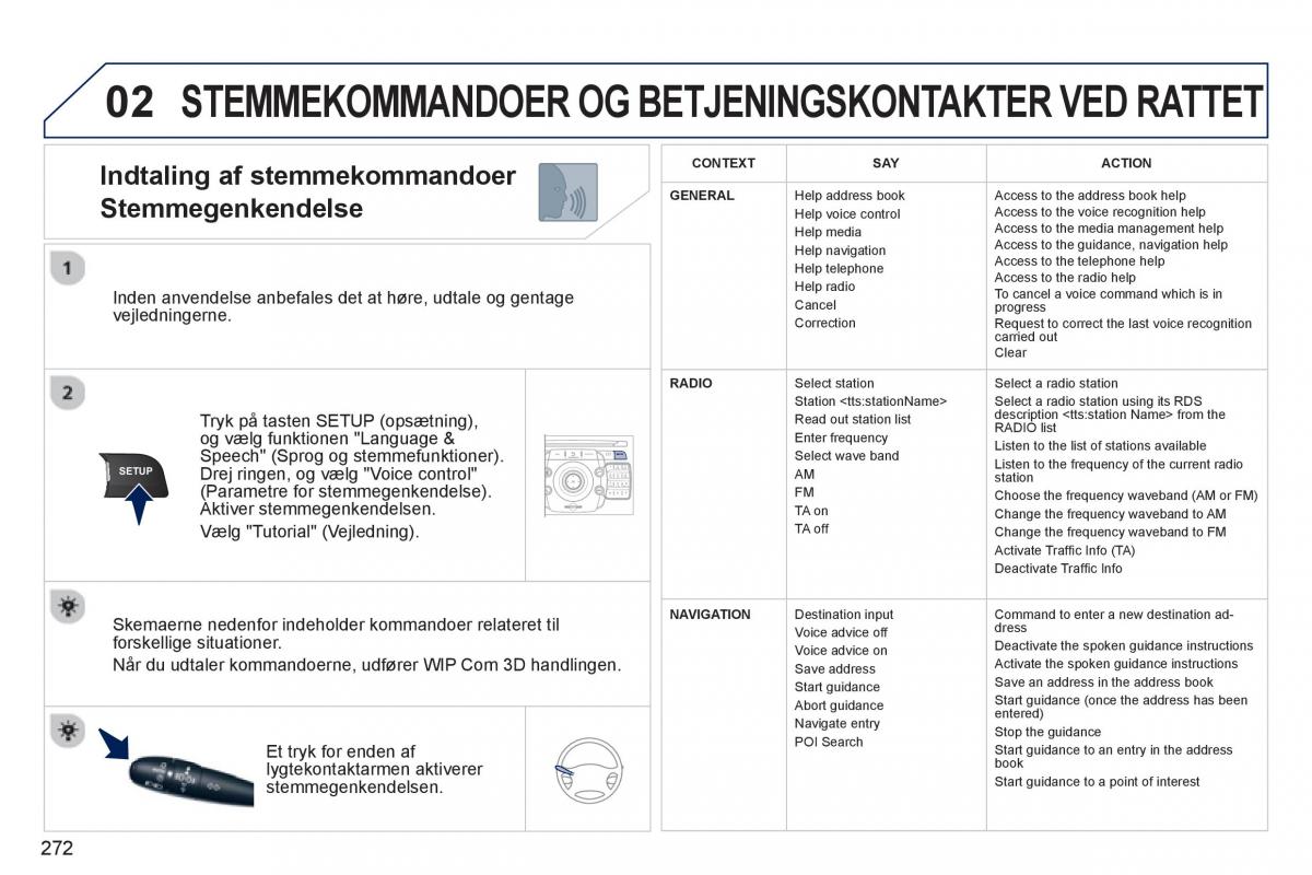 manual  Peugeot 5008 Bilens instruktionsbog / page 274