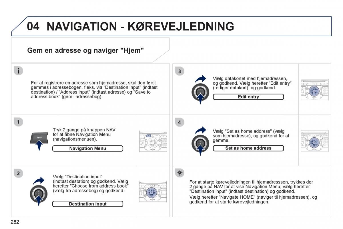 manual  Peugeot 5008 Bilens instruktionsbog / page 284