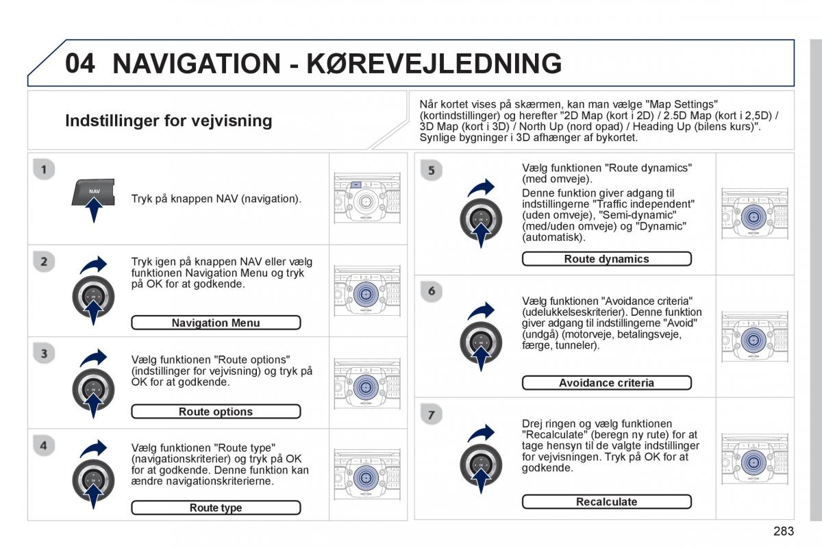 manual  Peugeot 5008 Bilens instruktionsbog / page 285