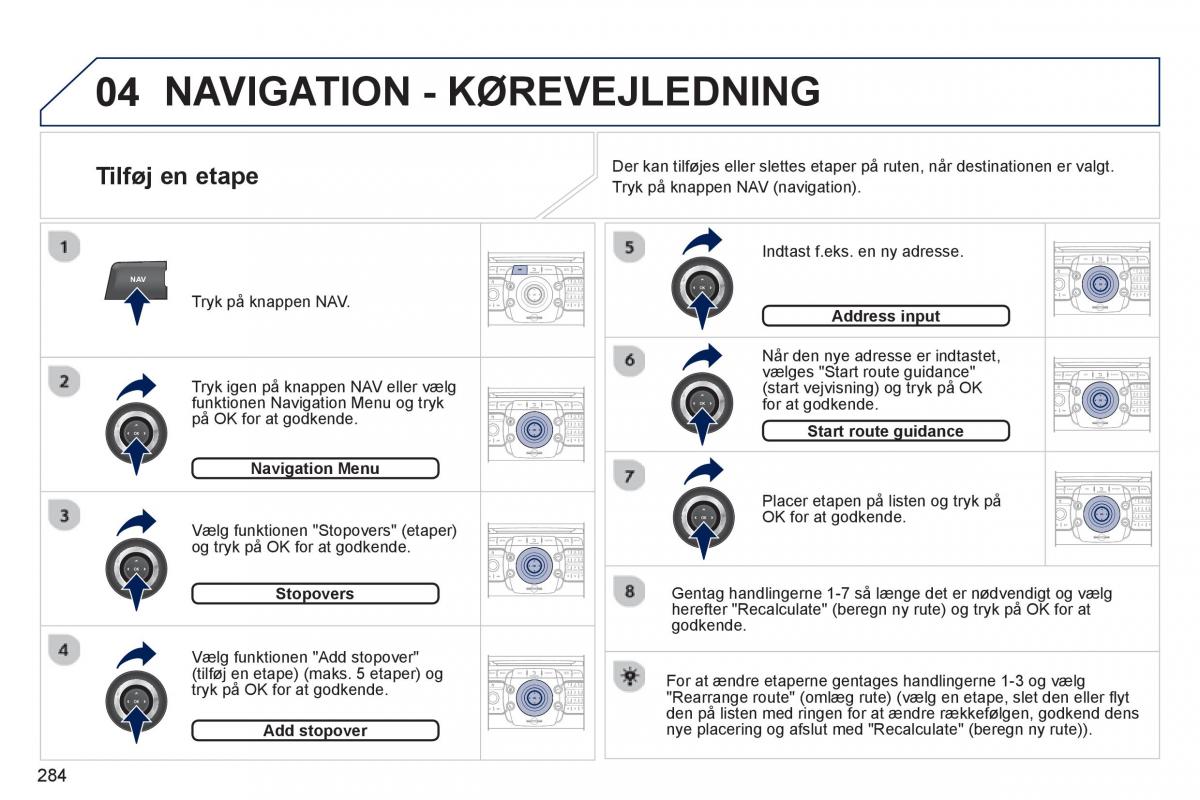 manual  Peugeot 5008 Bilens instruktionsbog / page 286