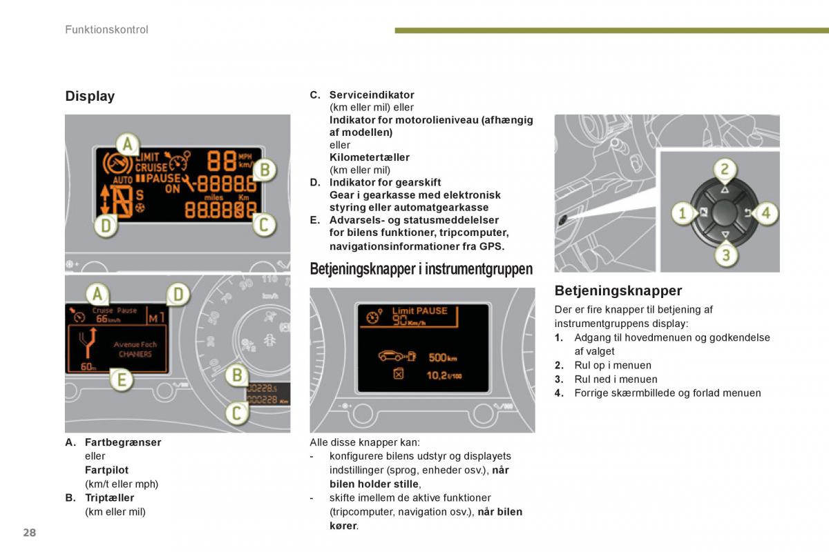 manual  Peugeot 5008 Bilens instruktionsbog / page 30