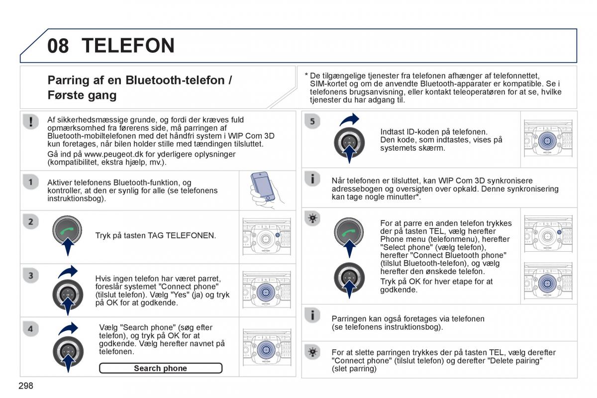 manual  Peugeot 5008 Bilens instruktionsbog / page 300