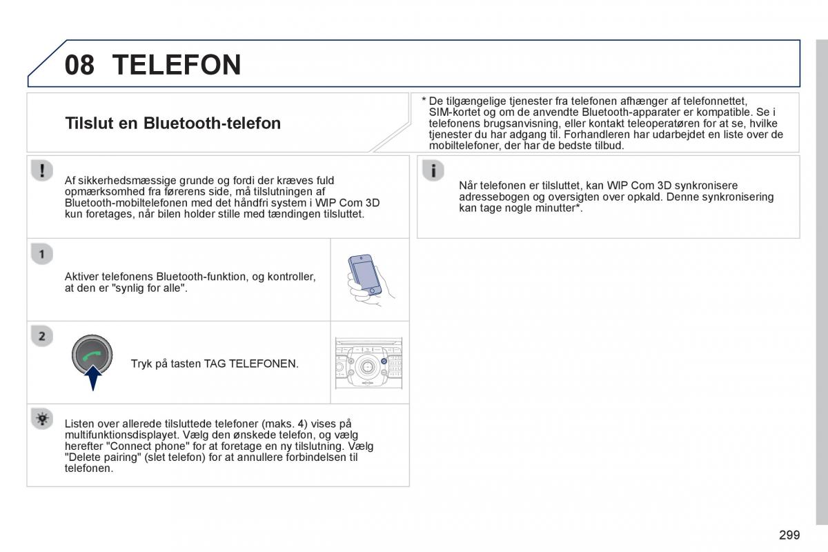 manual  Peugeot 5008 Bilens instruktionsbog / page 301