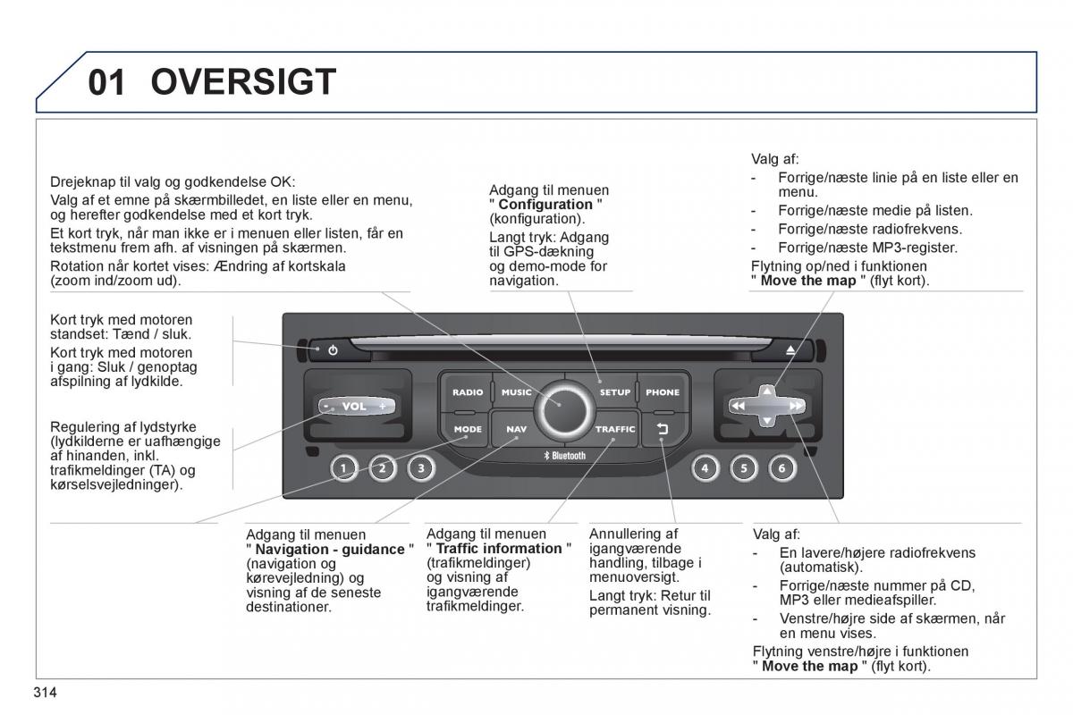 manual  Peugeot 5008 Bilens instruktionsbog / page 316