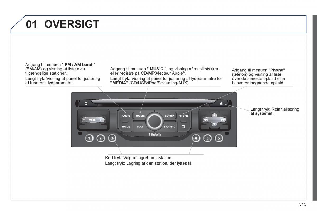 manual  Peugeot 5008 Bilens instruktionsbog / page 317