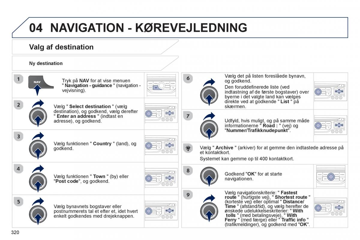 manual  Peugeot 5008 Bilens instruktionsbog / page 322