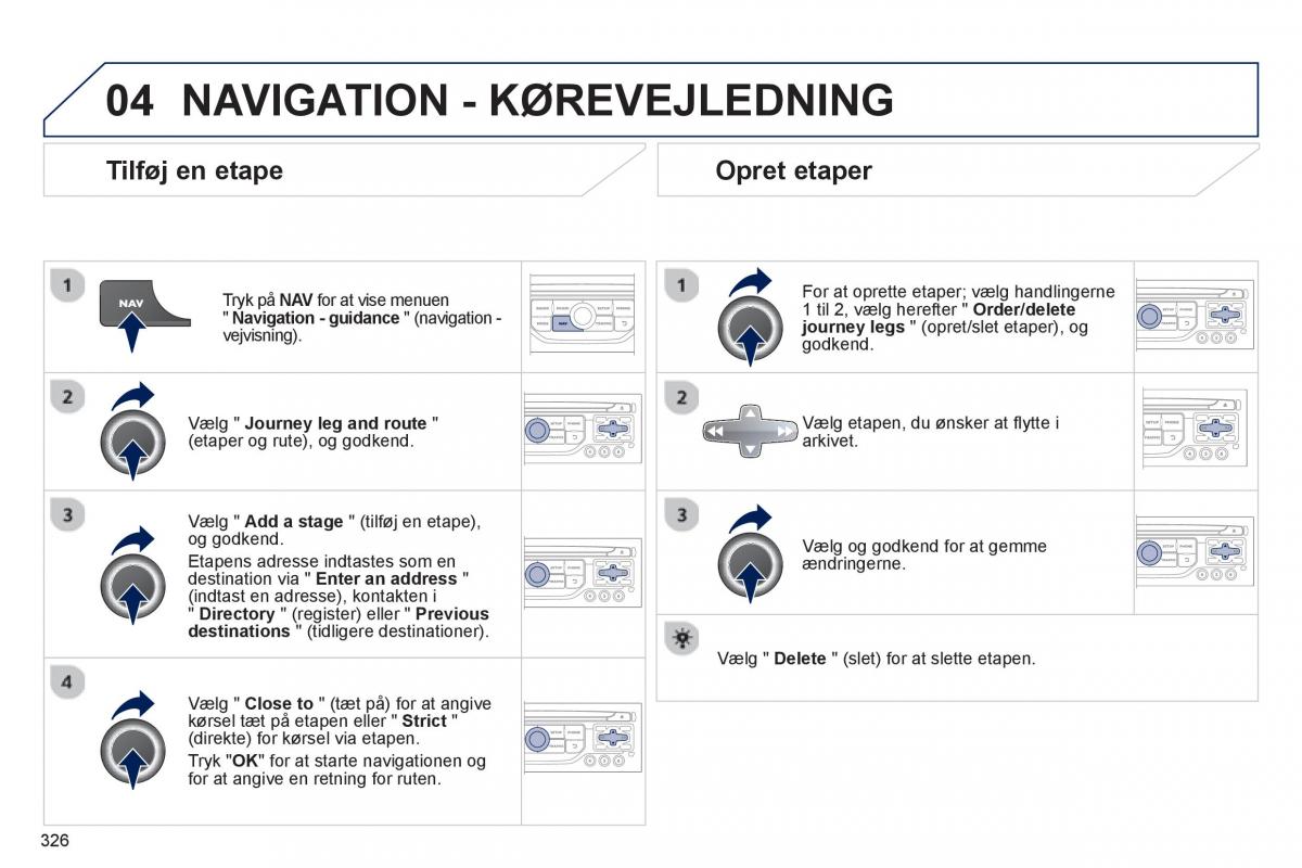 manual  Peugeot 5008 Bilens instruktionsbog / page 328