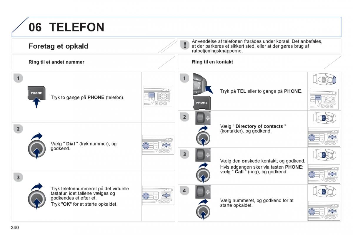 manual  Peugeot 5008 Bilens instruktionsbog / page 342