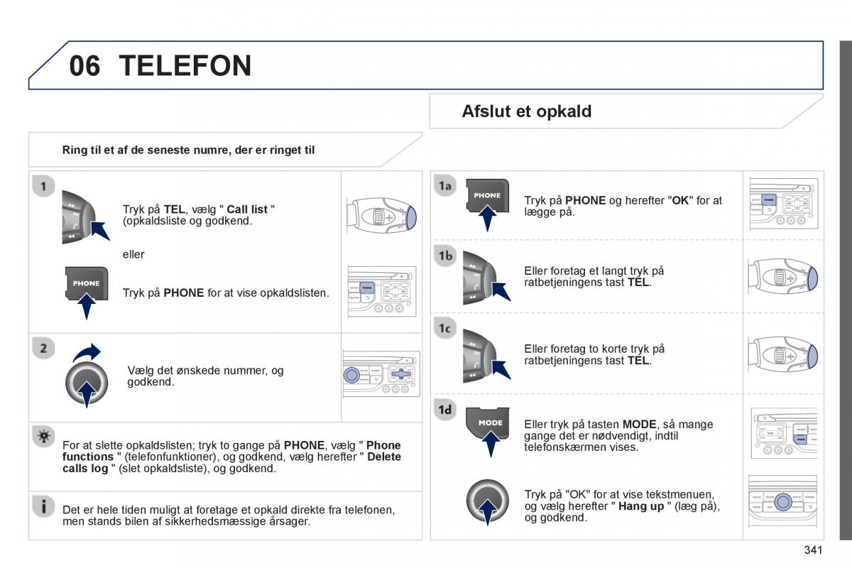 manual  Peugeot 5008 Bilens instruktionsbog / page 343