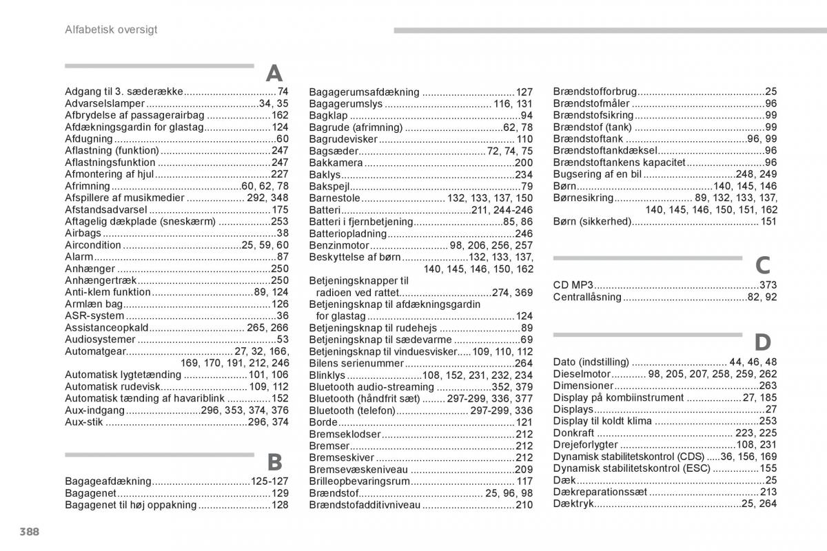 Peugeot 5008 Bilens instruktionsbog / page 390