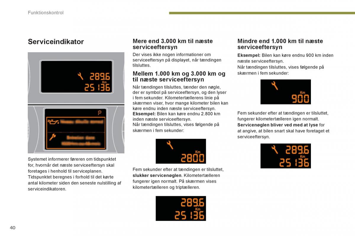 manual  Peugeot 5008 Bilens instruktionsbog / page 42