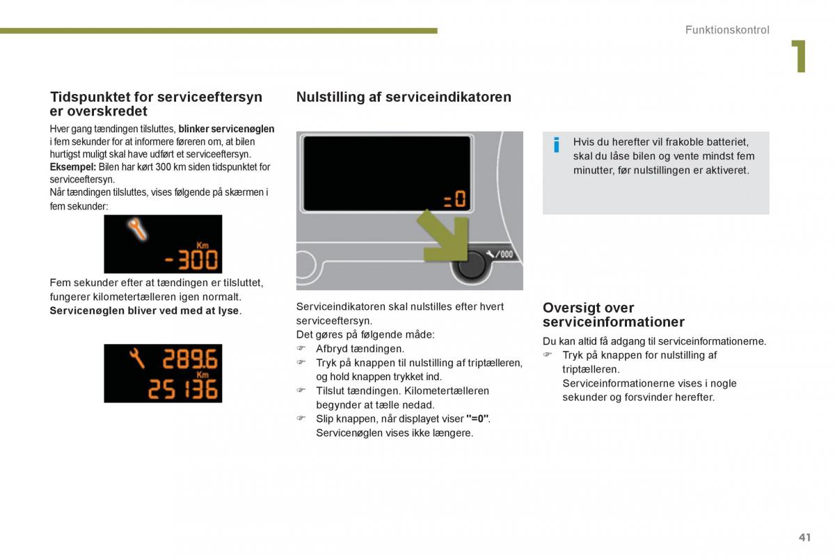 manual  Peugeot 5008 Bilens instruktionsbog / page 43