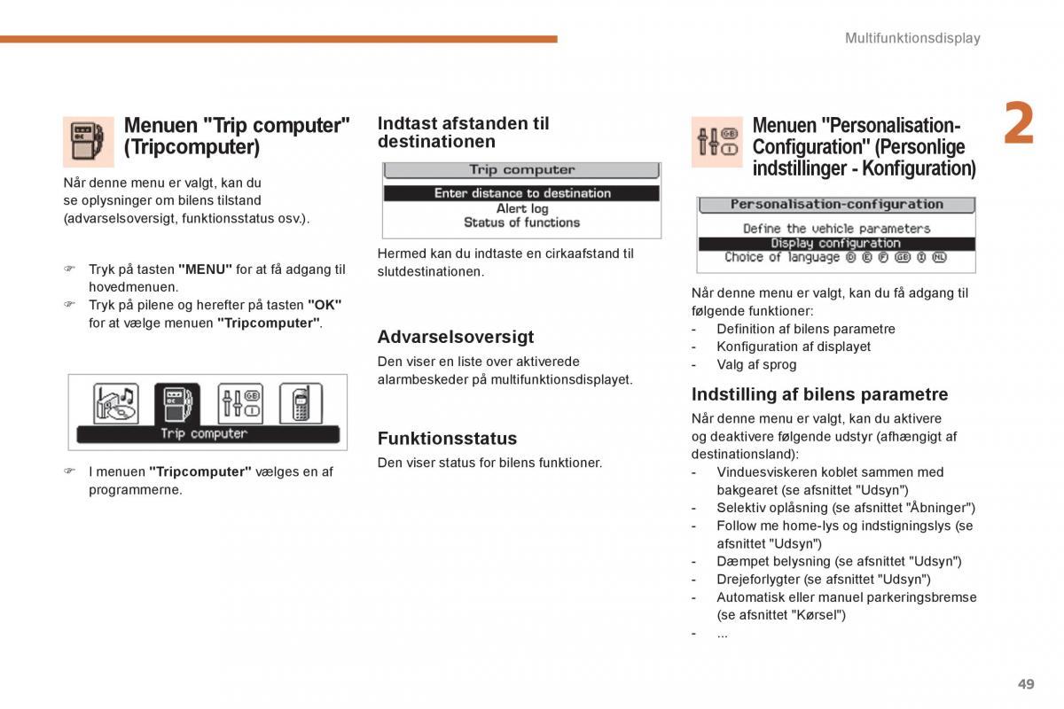 manual  Peugeot 5008 Bilens instruktionsbog / page 51