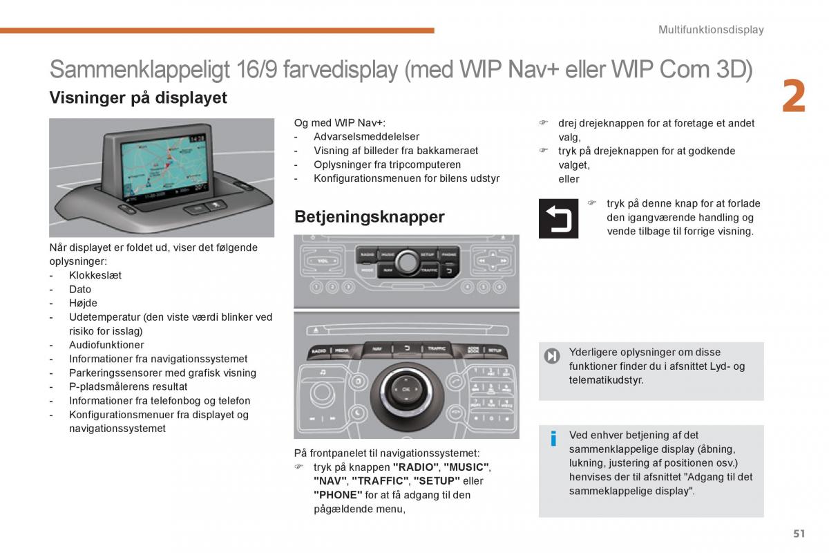 manual  Peugeot 5008 Bilens instruktionsbog / page 53