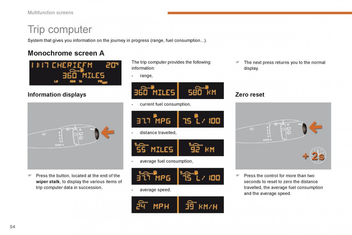 Peugeot 5008 owners manual / page 56