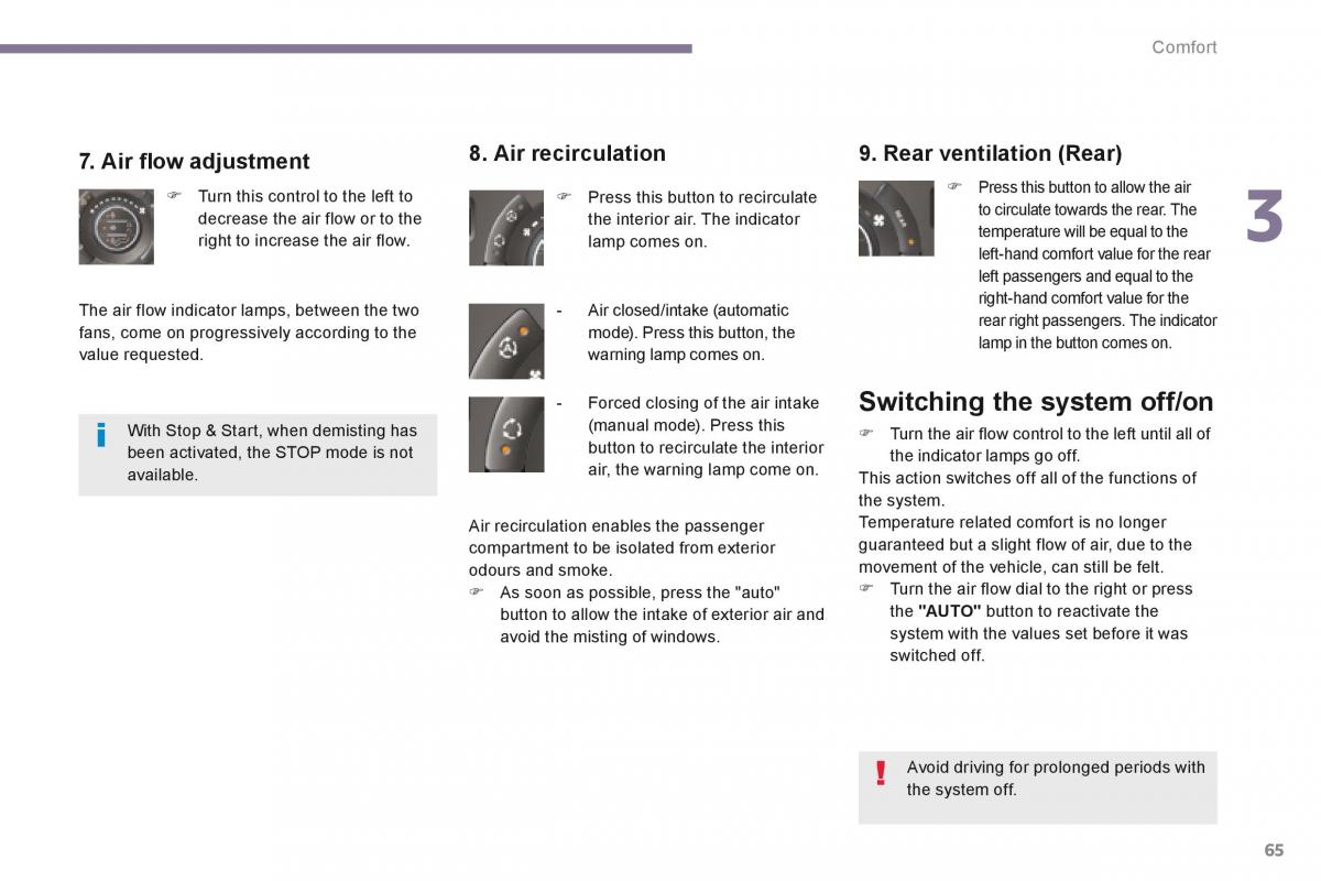 Peugeot 5008 owners manual / page 67